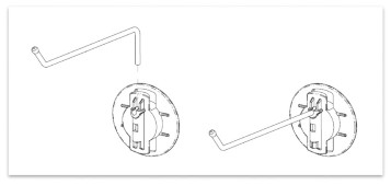 Gancho expositor giratorio con varilla metálica (dibujo)