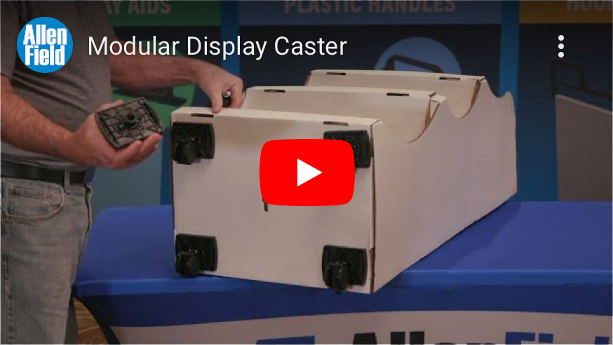 Thumbnail of wheels being added to display caster