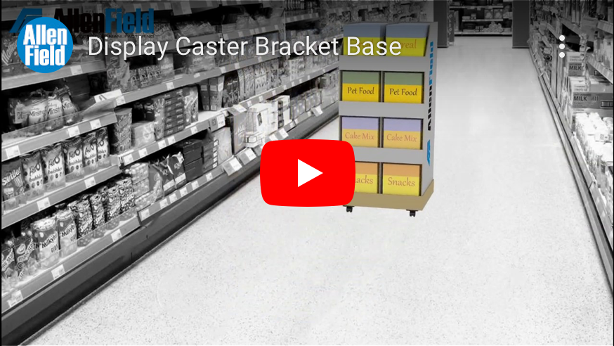 Thumbnail of display caster wheeling around in a store