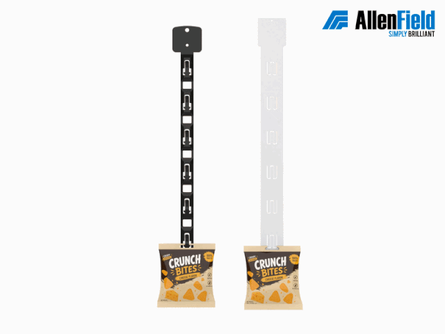MerchandiseStrips-ezgif Allen Field merchandise strips deliver 30–40% labor savings during production assembly.